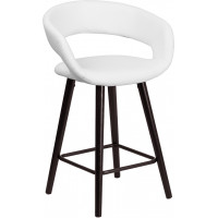 Flash Furniture CH-152561-WH-VY-GG Brynn Series 24" High Contemporary White Vinyl Counter Height Stool